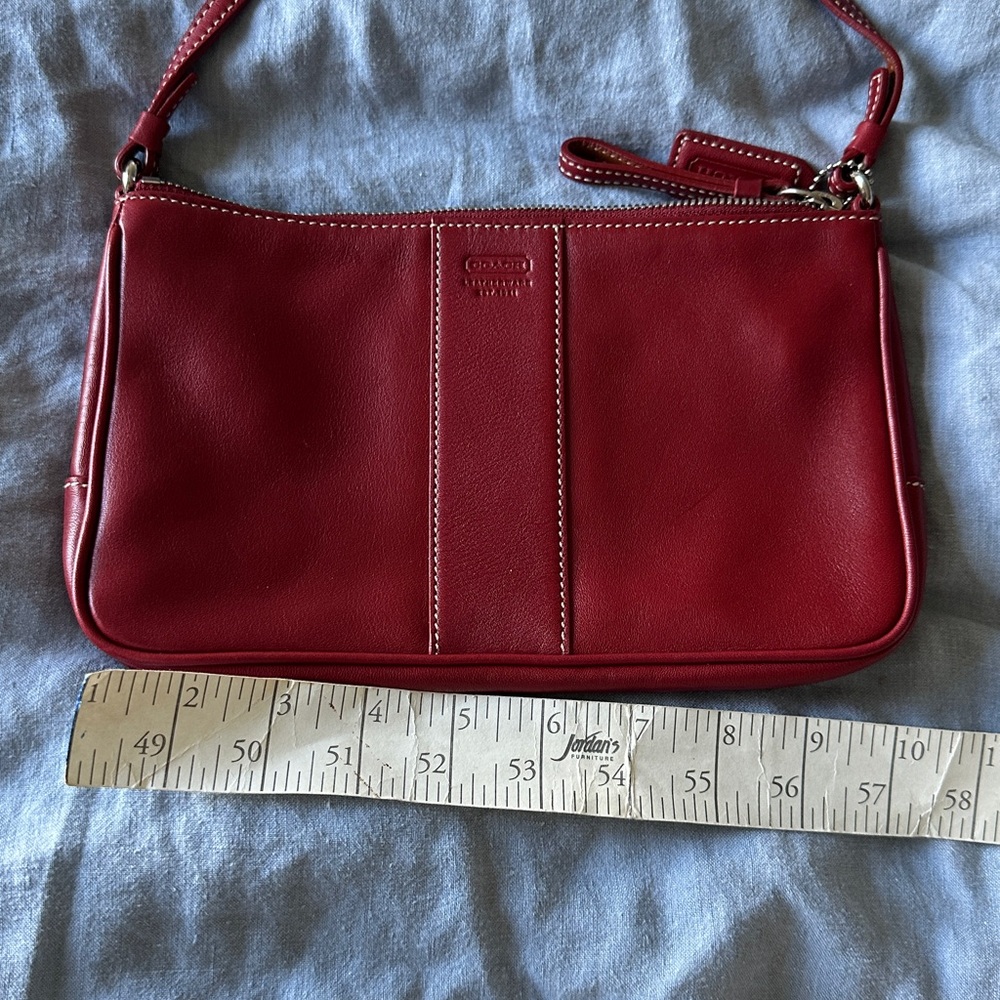 Coach Hampton Slim Demi Red Leather Crossbody Bag - Picture 8 of 14